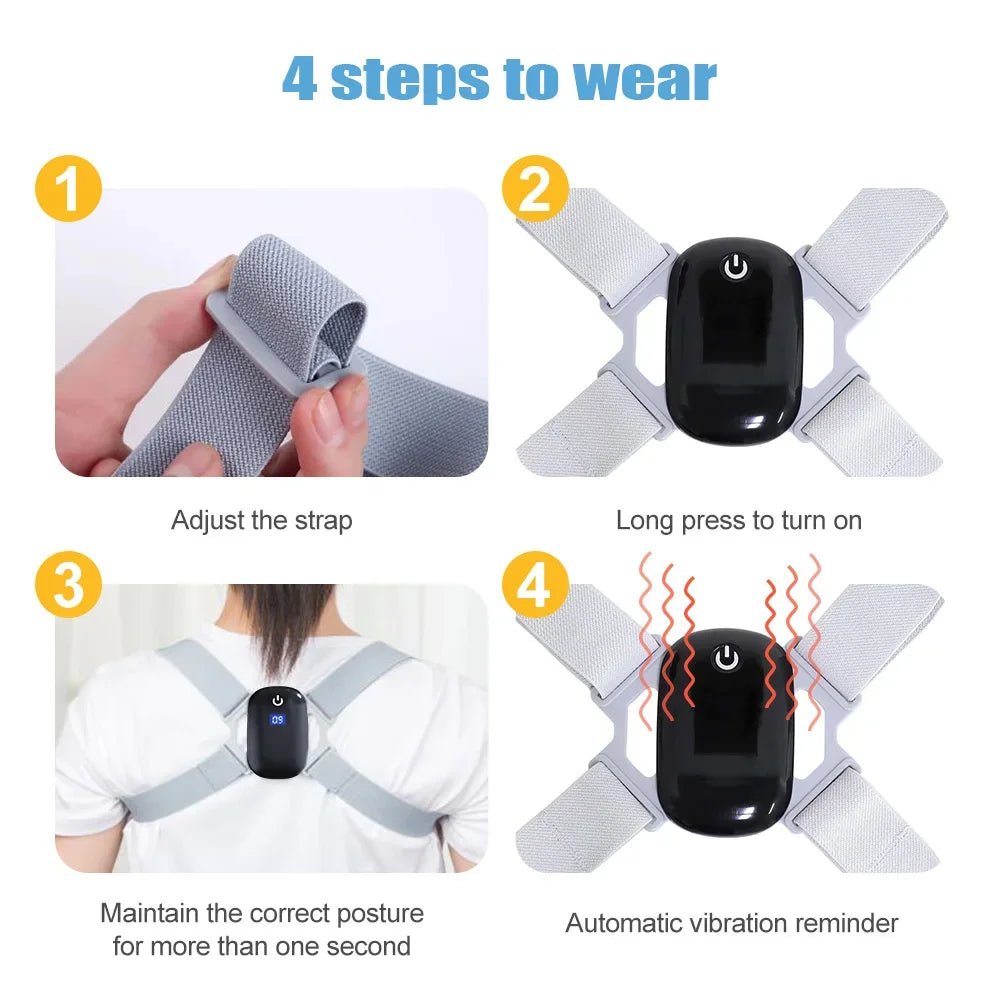 Smart Posture Corrector – Vibration Sensor Reminder for Adults & Kids